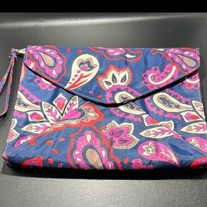 Paisley Clutch Wristlet Purple Blue & Red Paisley Print